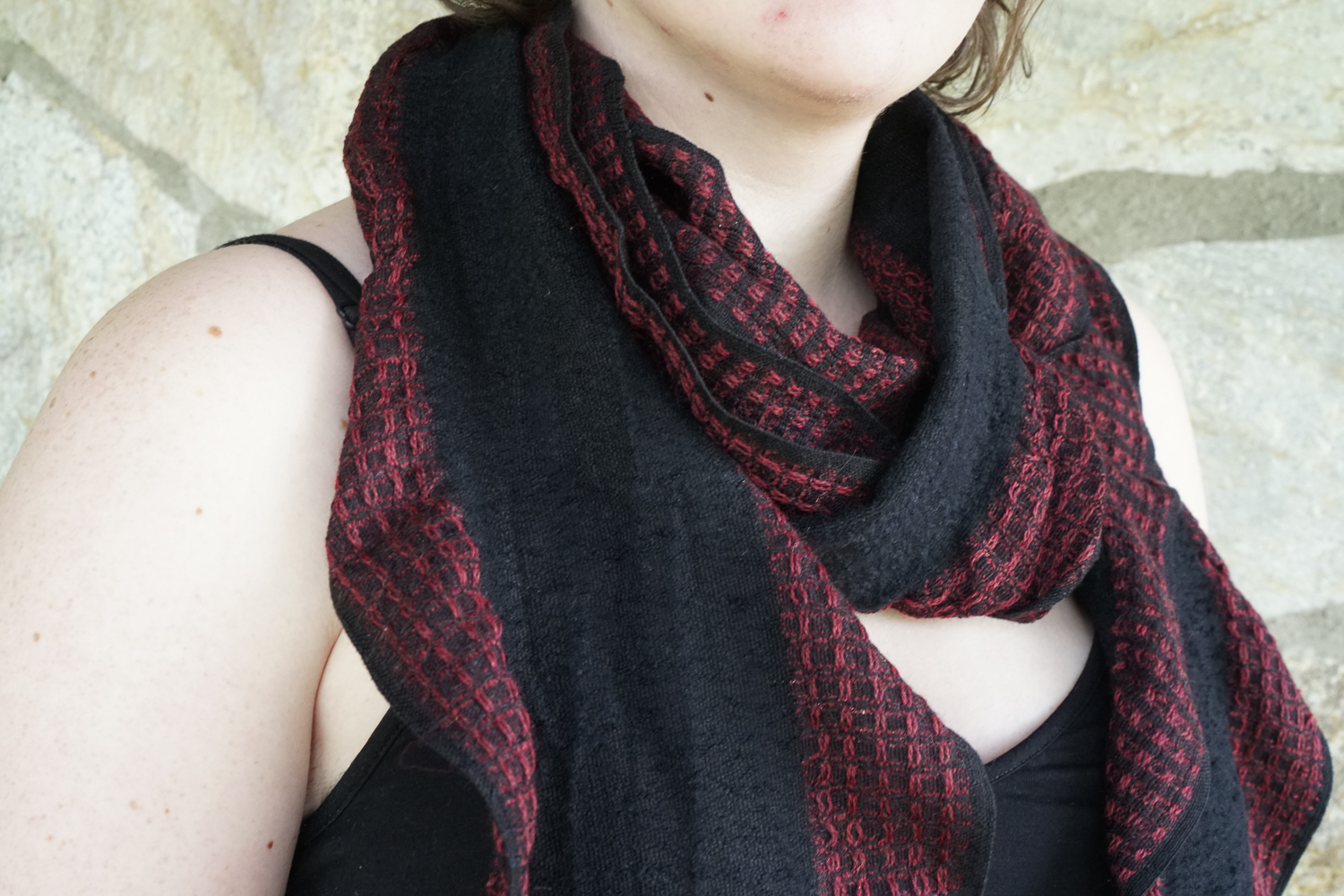 wool hucklace ruffle scarf-03924